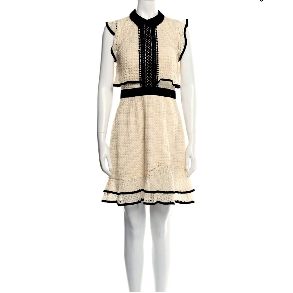 Self Portrait Knee Length Contrast Lace Dress
